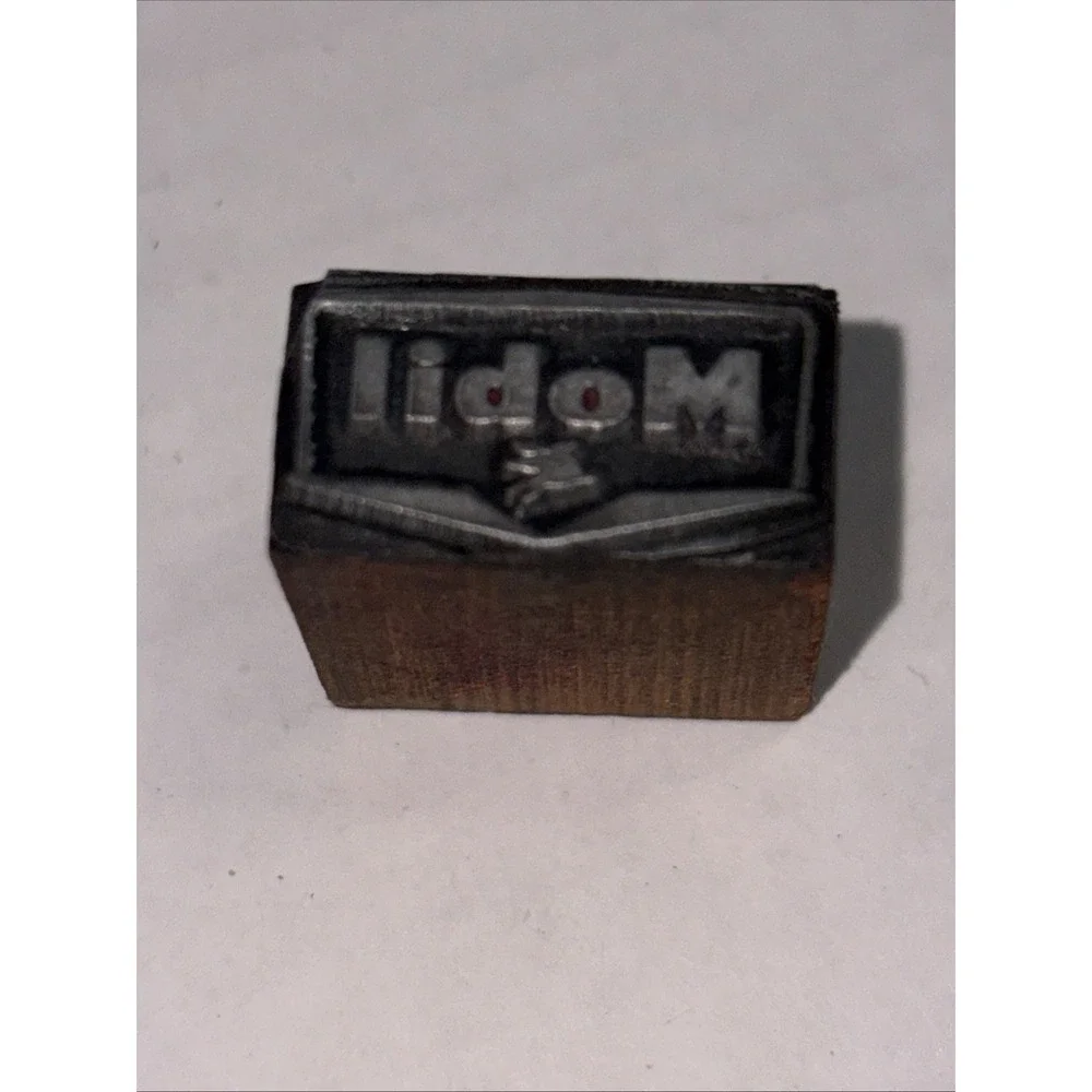 Vintage Printing Letterpress Printers Block‎ Mobil Oil Gas Station Logo